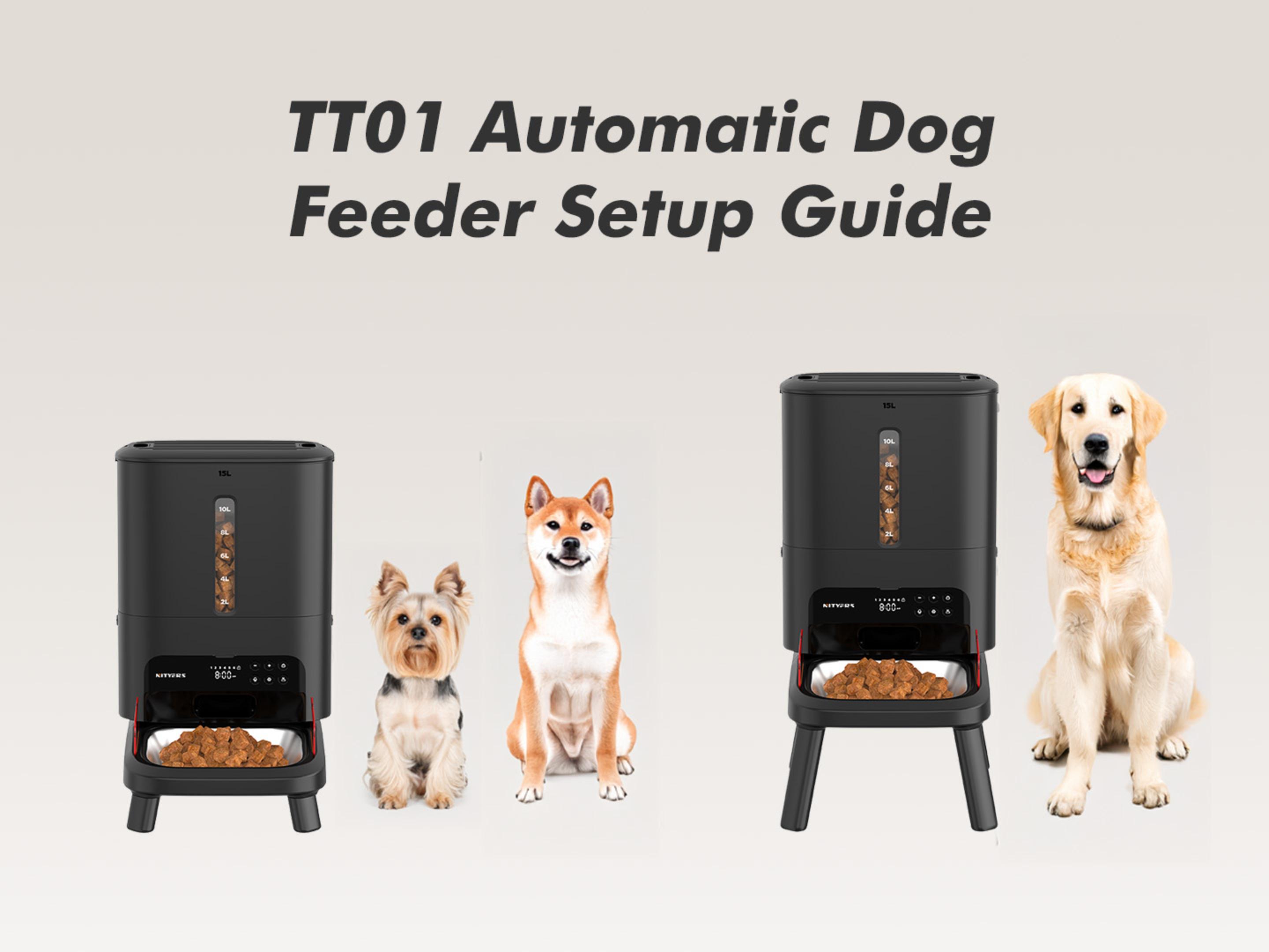 Pet Supplies : Automatic Dog Feeder for Large Breed - 15L/ 63 Cups